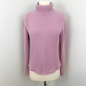 Ann Taylor Lavender Diagonal Stitch Turtleneck